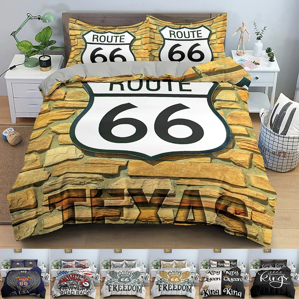 Number 66 Print Comfortable Duvet Quilt Cover Pillowcase Bedding Set Children Bedroom Decoration Home Textile