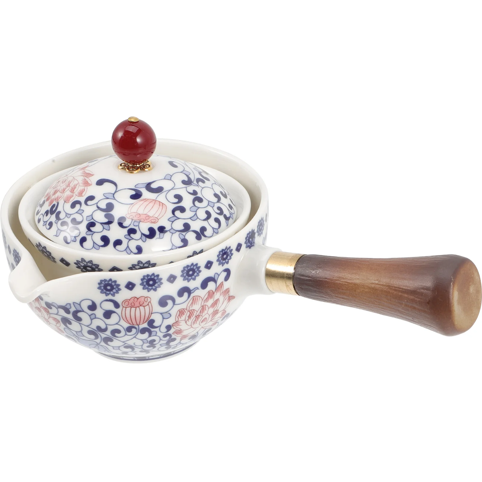 

Ceramic Side Handle Teapot 360 Degree Rotatable Loose Tea Brewing Pot Chinese Style Easy Clean Storage Kitchen Bar