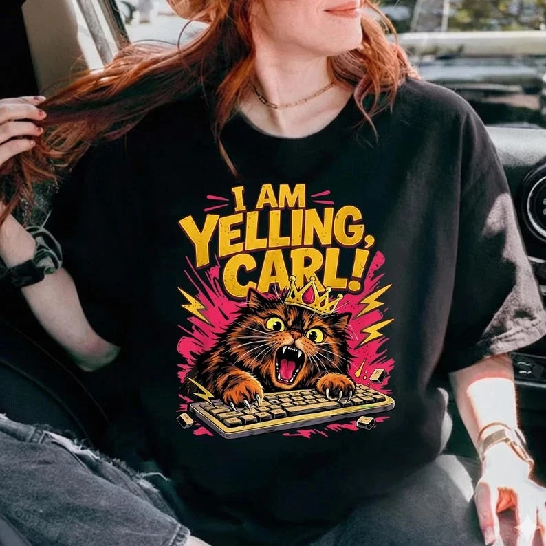 I Am Yelling Carl! Funny Dungeon Crawler Carl T Shirt, Princess Donut Fan Tee Short Sleeve T-shirts for Summer Unisex All-Season