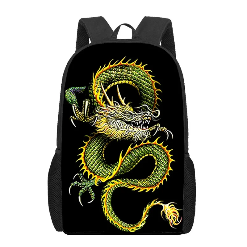 Sac à dos imprimé dragon de style chinois pour garçons et filles, sacs de livre pour enfants, sac à dos pour ordinateur portable adolescent, sac à dos de voyage décontracté pour hommes et femmes