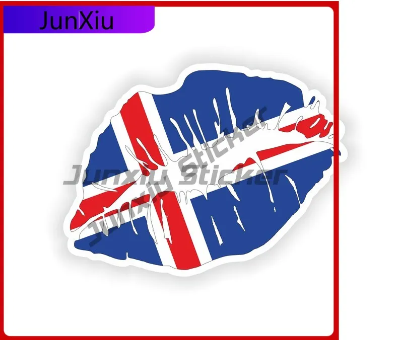 

Iceland Lips Flag Sticker Custom Decals Personalized Car Stickers Accessories Funny Decoration For Laptop Book Fridge Guitar Mot