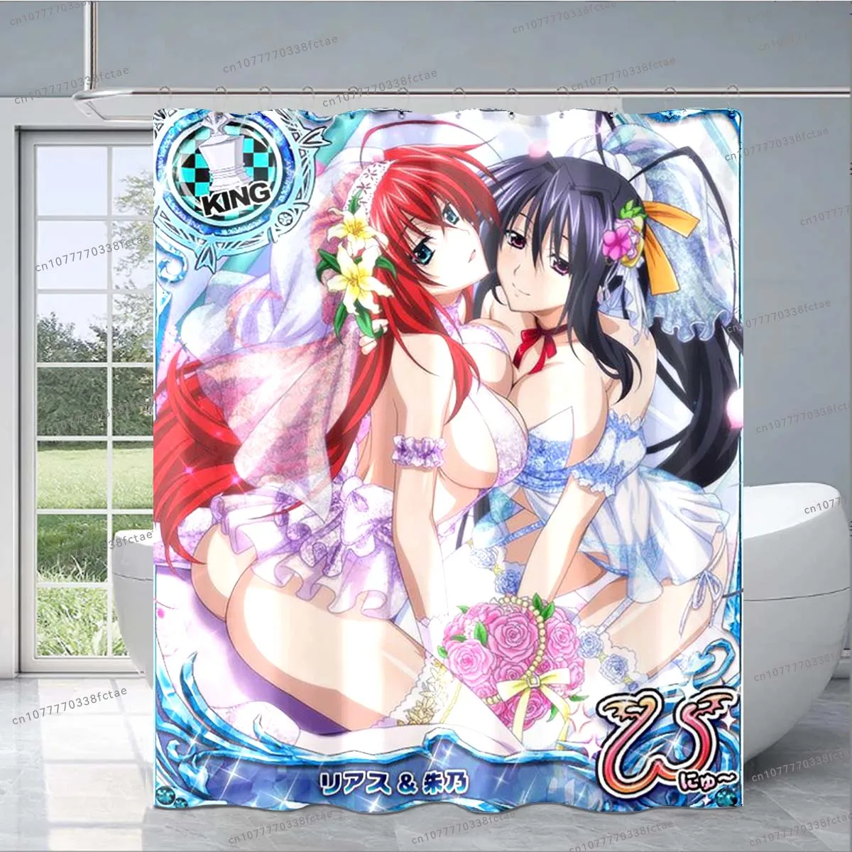 Японская шторка для душа в стиле аниме для старшей школы D×D, занавеска для душа с мультяшными персонажами аниме, модное украшение для ванной комнаты для взрослых