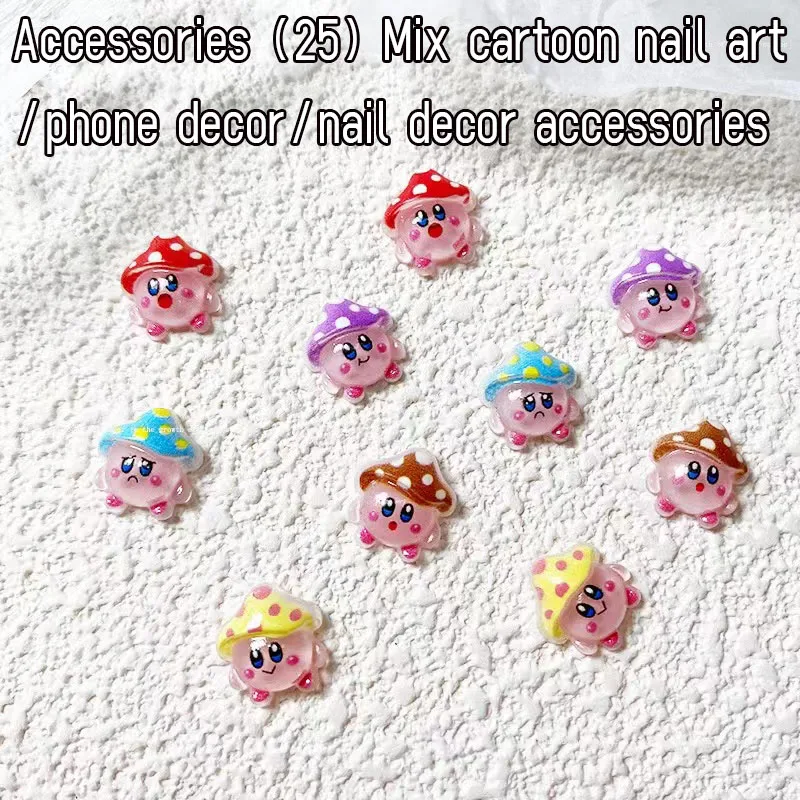 no.25  20/40pcs cartoon nail accessories mixed Powder Cute Star resin accessories refrigerator nail patch