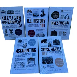 5 Books/set 101 Series Book  American Government,U.S.History,Stock Market,Accounting,Investing Books Paperback in English Books