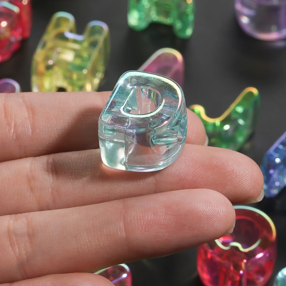 5 teile/los Mehrfarbige Zufällige Buchstaben Perlen Acryl Transparent Alphabet Perle Für Schmuck Machen DIY Halskette Schlüsselbund Zubehör