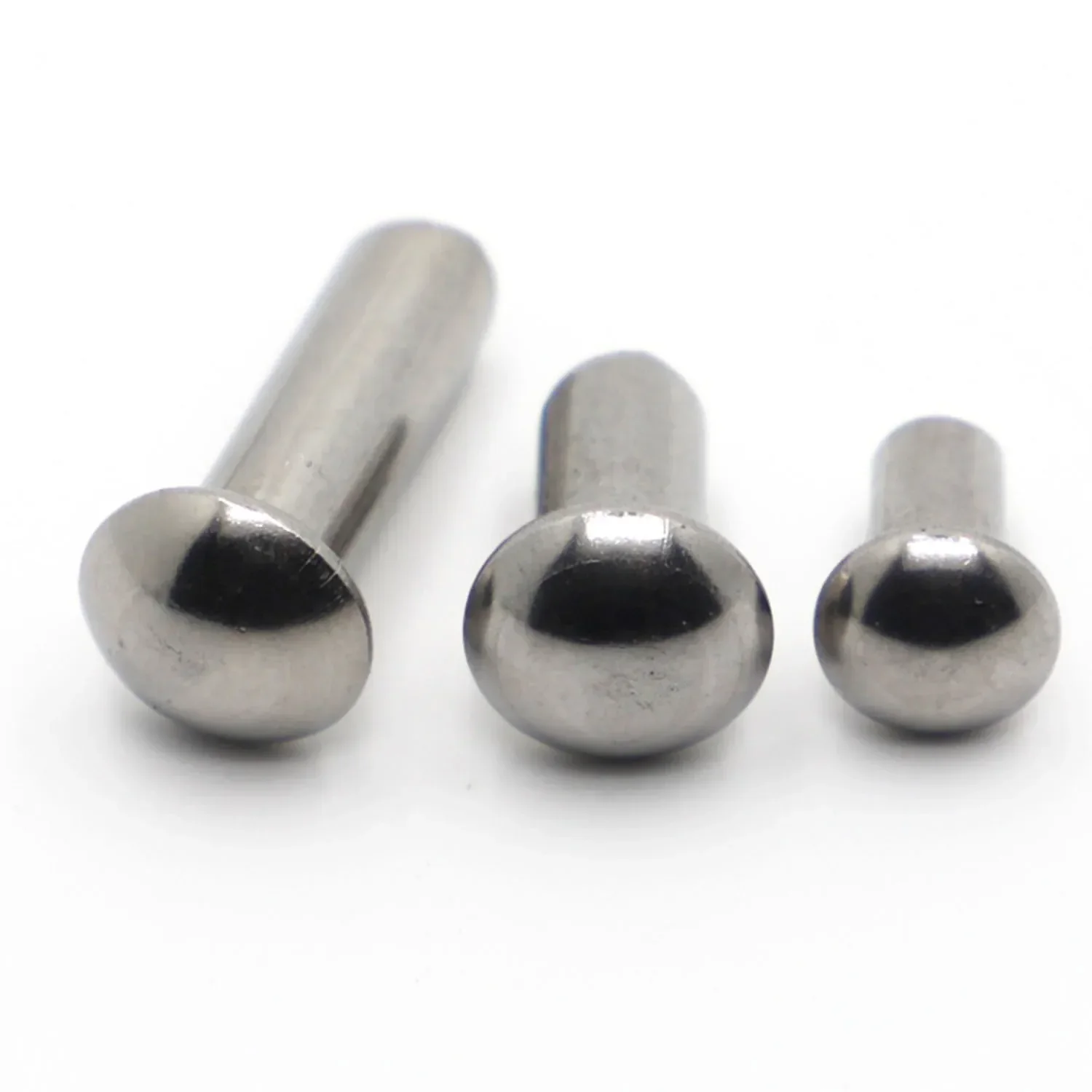 10-50pcs M0.8 M1 M1.2 M1.4 M1.6 M2 M2.5 M3 M4 M5 M6 304 Stainless Steel Solid Round Head Rivet Alloy Self-plugging Rivet GB867