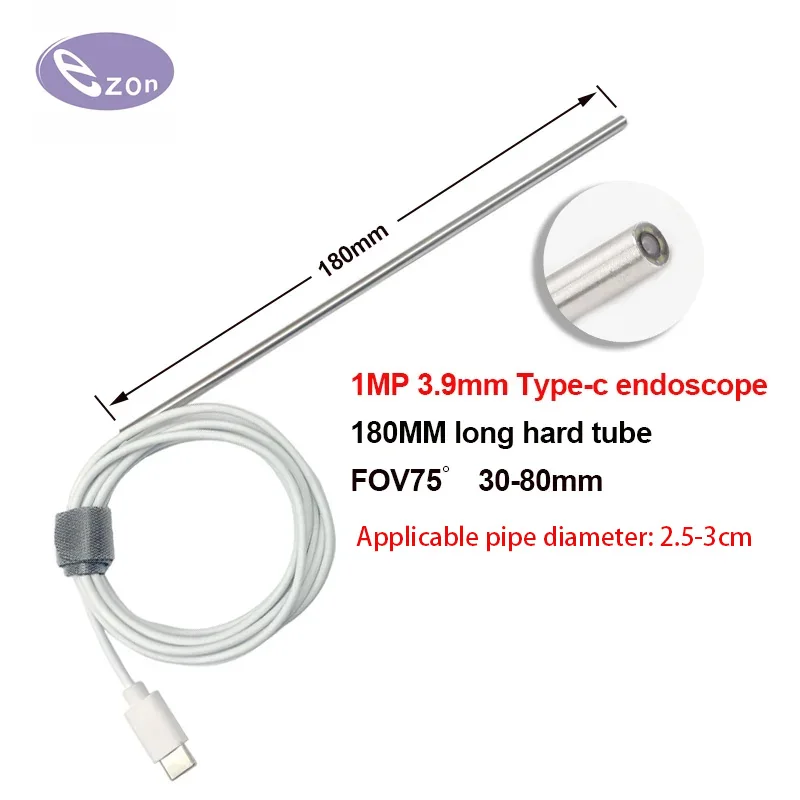1MP  3.9mm rigid tube endoscope FOV 75゜ Type-c interface Android mobile phone industrial pipeline inspection EZ-EN39L-typec