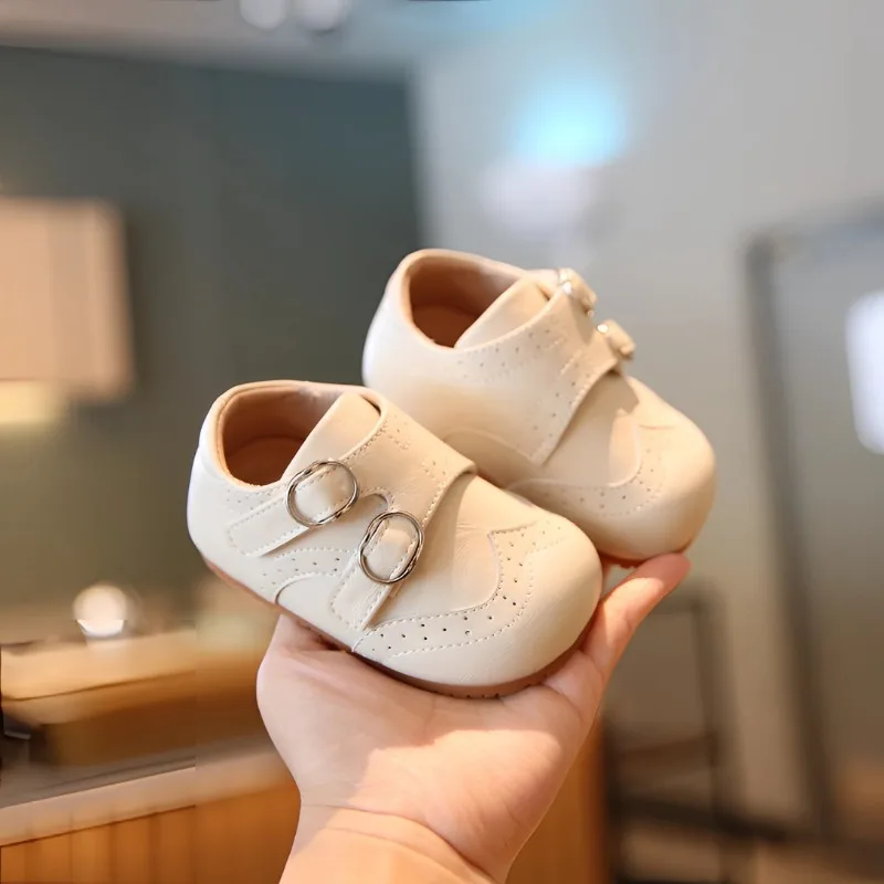 

New Toddler Girls Flat Shoes Spring Autumn Retro Outdoor Kids School Formal Shoes Non-slip Causal Uniform Children Leather Shoes