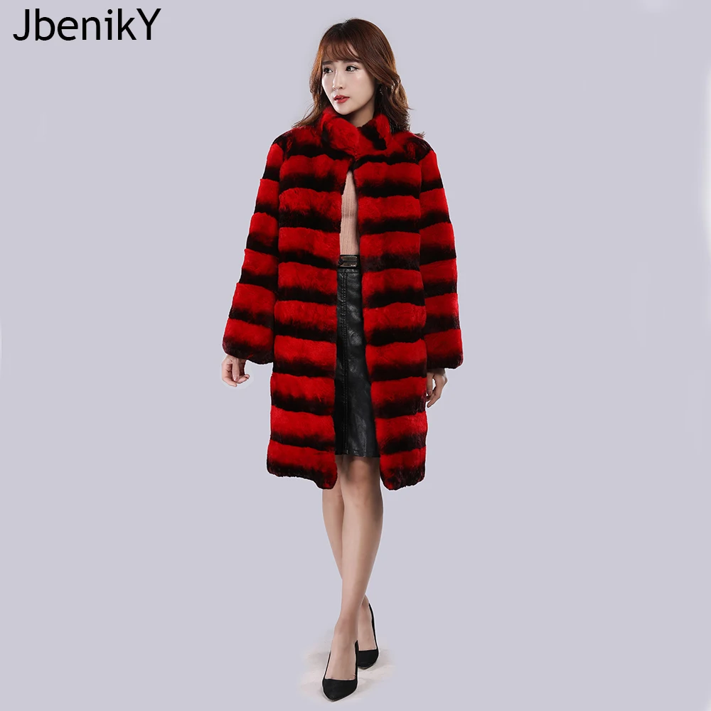 

2024 Hot Sale Winter Luxury Long Real Rex Rabbit Fur Coat Women Natural Fur Long Sleeve Elegant Thick Warm Fluffy Furry Jacket