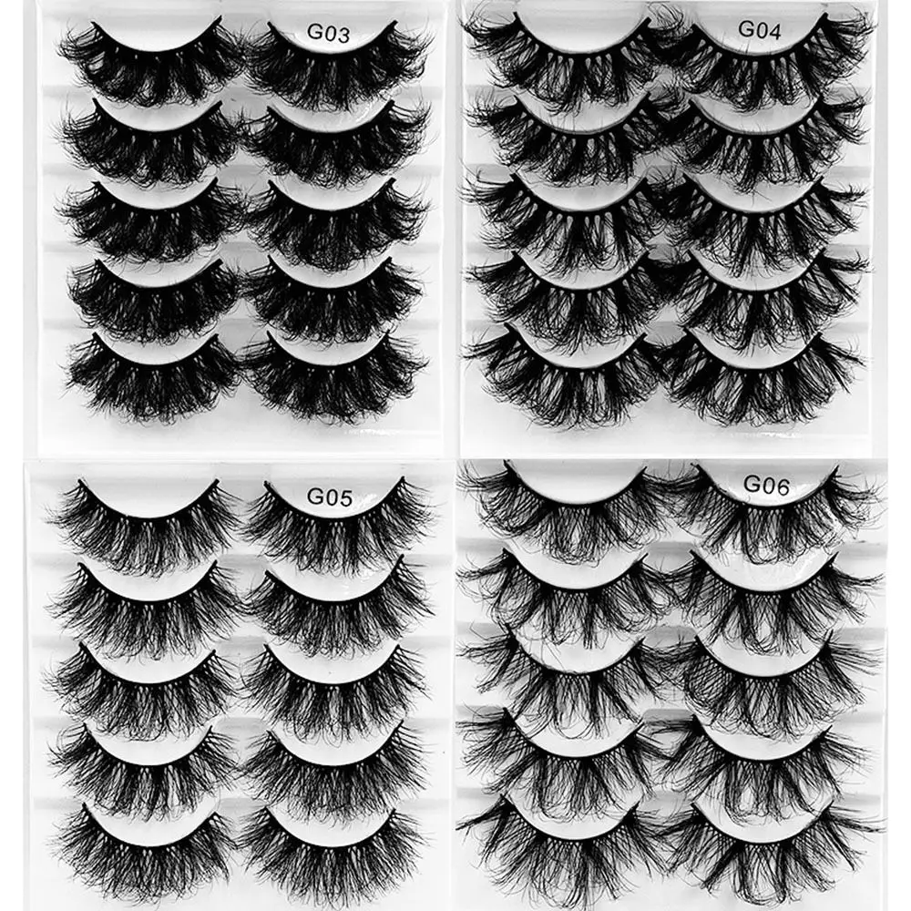 5 คู่/เซ็ต Instant ขนตาขนสัตว์ 8D Curly Cluster ผสมรูปแบบ Dramatic ดู Curling Fake Lashes หนา Wispy