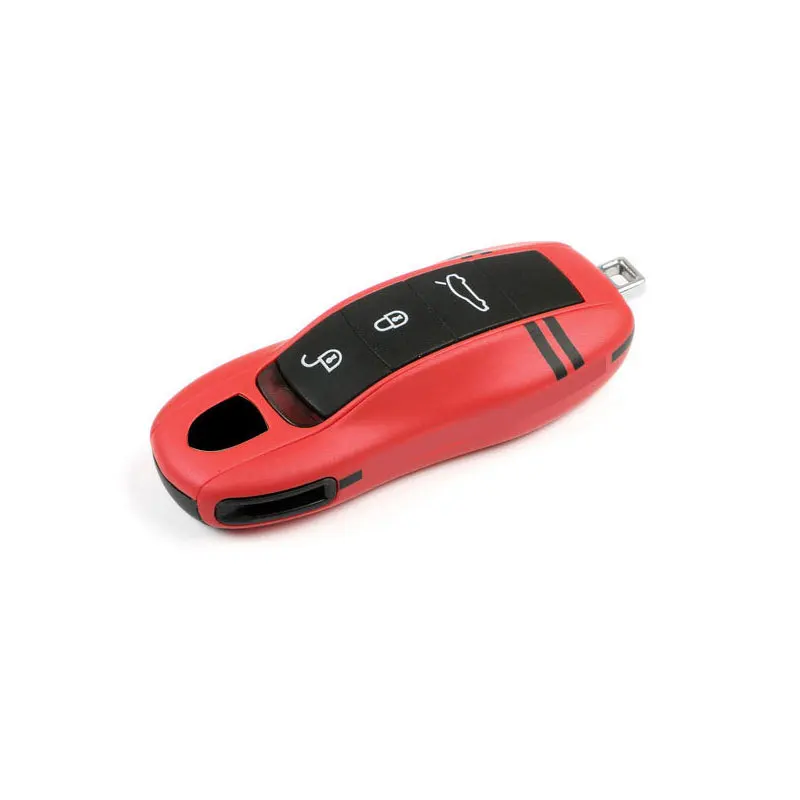 Bordeaux Red Plastic Car Key Case Cover Shell Holder Suitable for Porsche Cayenne Macan 911 Panamera Taycan