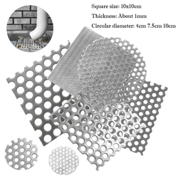 304 Stainless Steel Perforated Mesh Square Drain Hole Filter Plate Shower Hair Catcher Metal Drain Cover Plant Trellis Protector