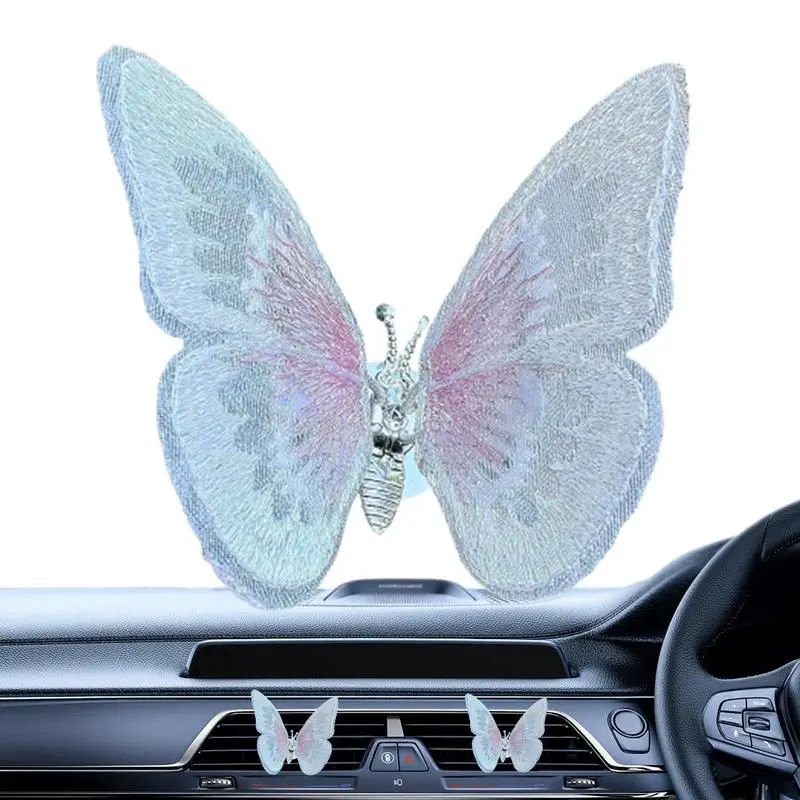 Butterfly Car Ornament Cute Fluttering Butterfly Trinket For Vehicle Center Console Car Refreshing Ornament That Spreads Aroma