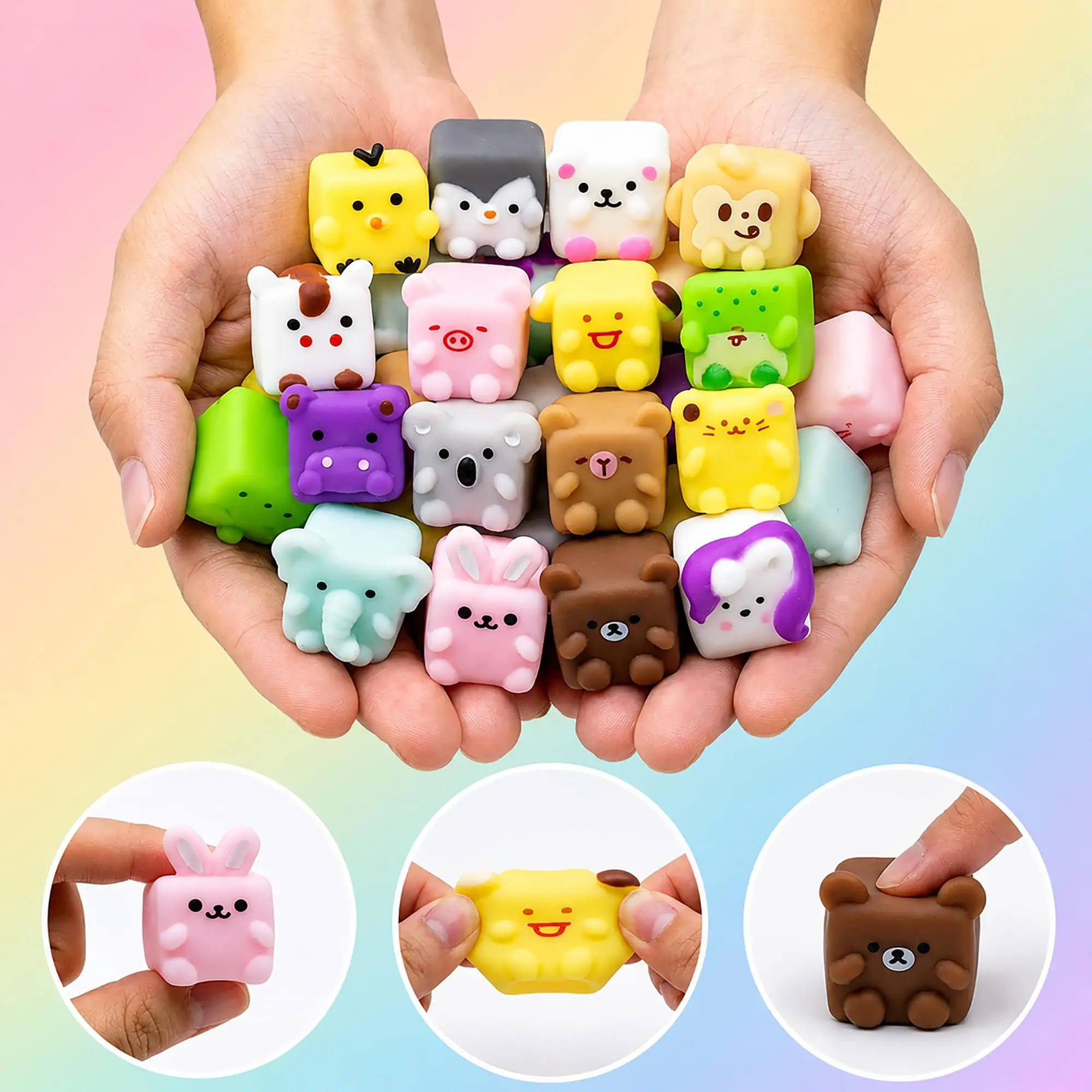 5/10/20/15 peças Brinquedos Mochi Squishy de Animais, Cubo Sensorial Macio para Alívio do Estresse e Fidget, para Crianças e Adultos, Lembrancinhas e Suprimentos para Festas
