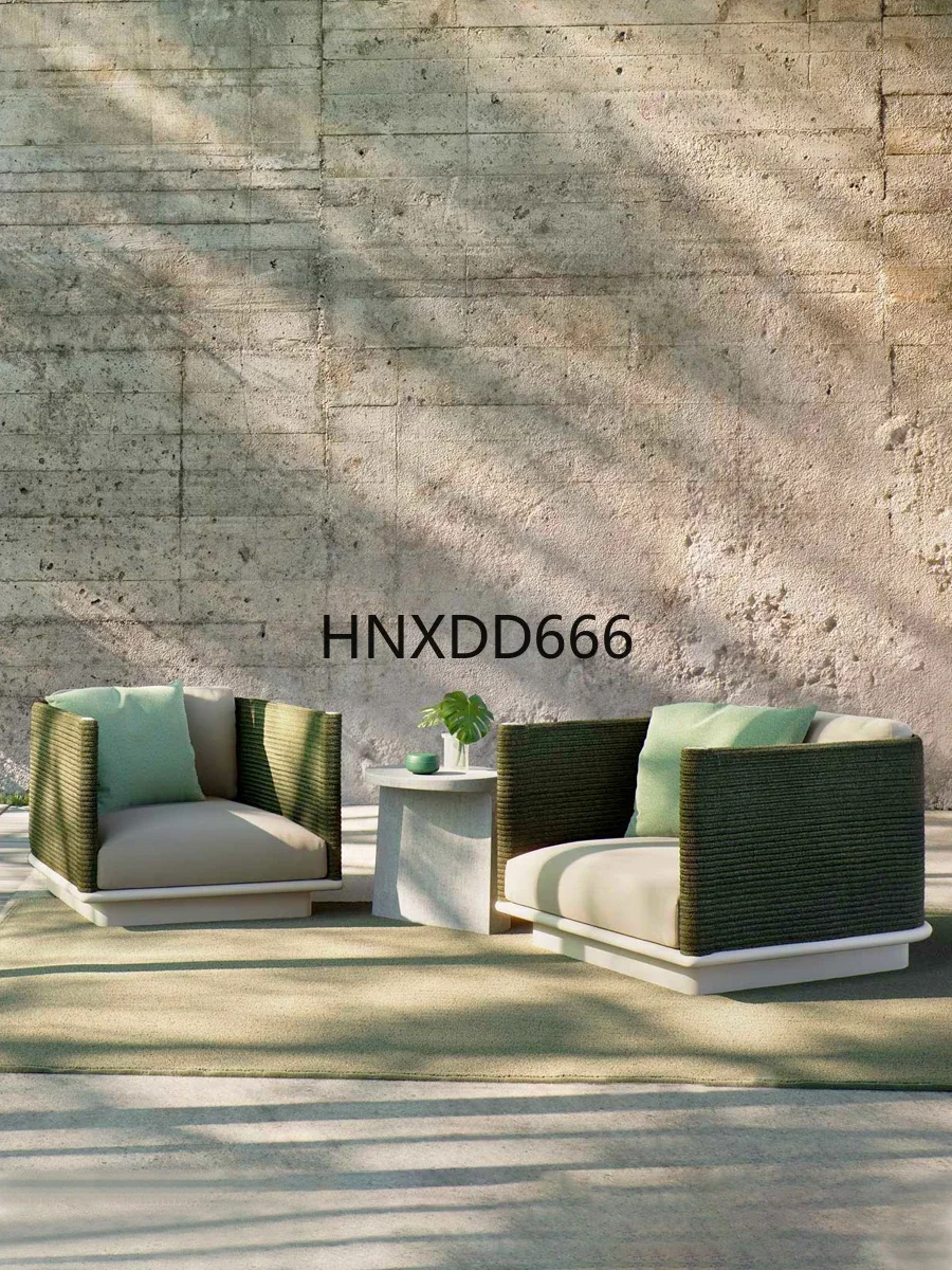Outdoor rattan garden sofa large apartment rain and sun protection