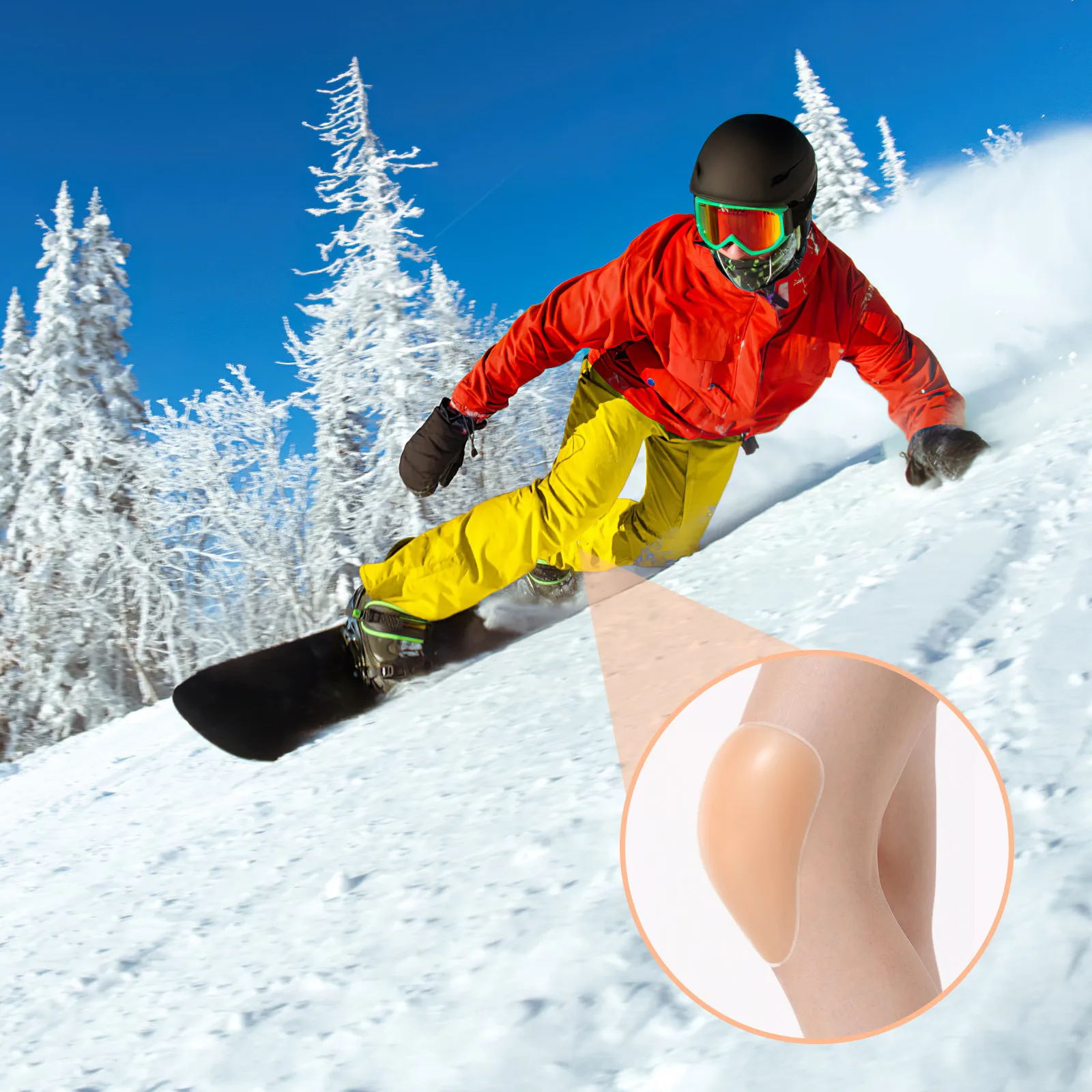 

Silicone Knee Pads Thickened Adhesive Ice Skating Snowboarding Protective Gear Toddler M Size Silicone Material
