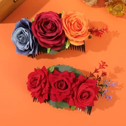 New Halloween Hair Combs Floral Hair Clip For Women Stimulation Flower Hairpins Hair Accessories