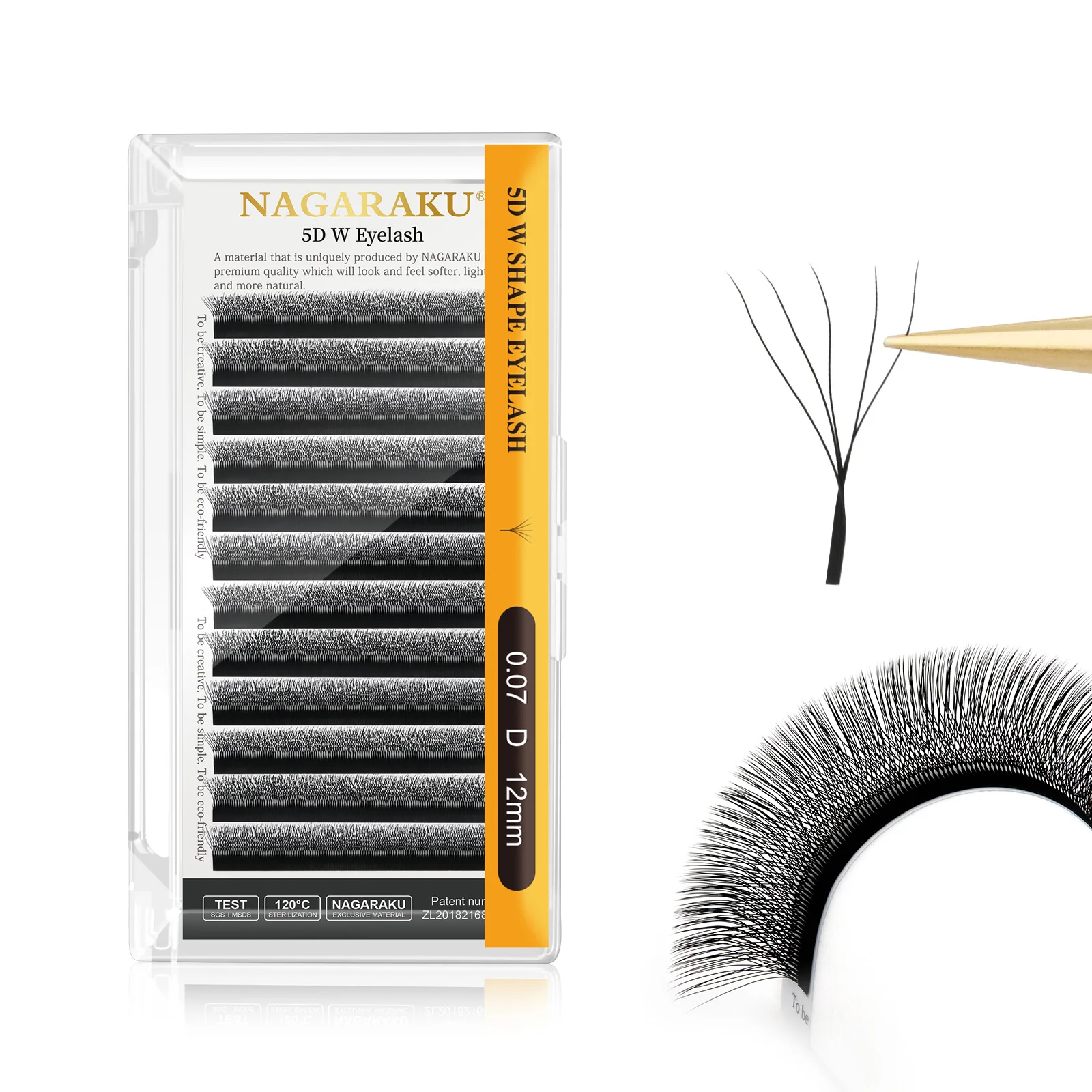 NAGARAKU 5D W Shape Big Bundle Eyelash Extension Mega Volume Premade Fans Eyelashes Super Soft Full Dense Lashes — zdjęcie 2