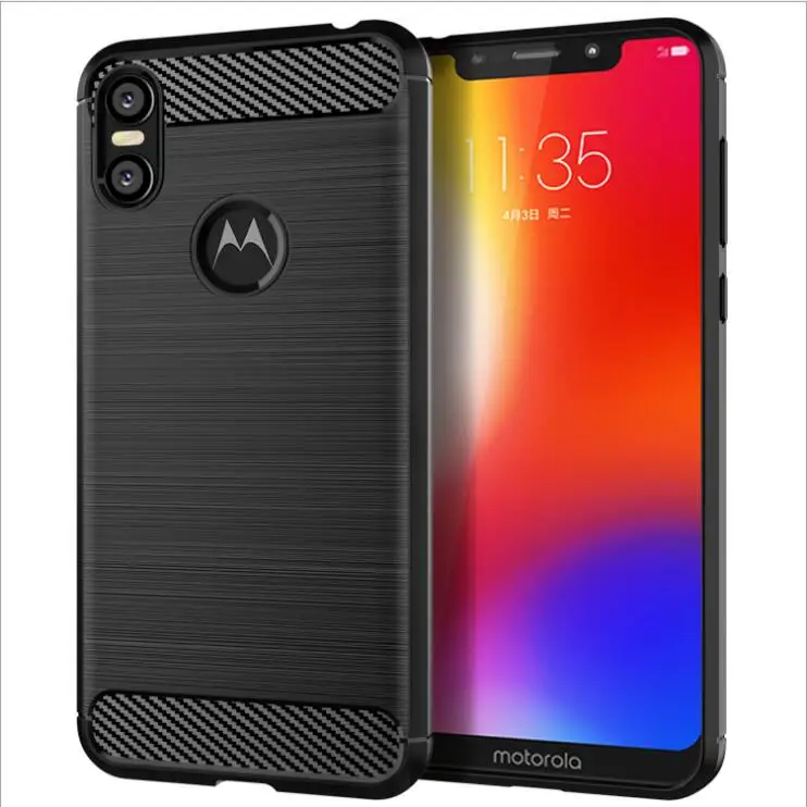 Luxury Brushed Carbon Fiber Phone Case For Motorola Moto One P30 Play XT1941-1 XT1941-3 Moto One Magnetic Ring Holder Cover Case