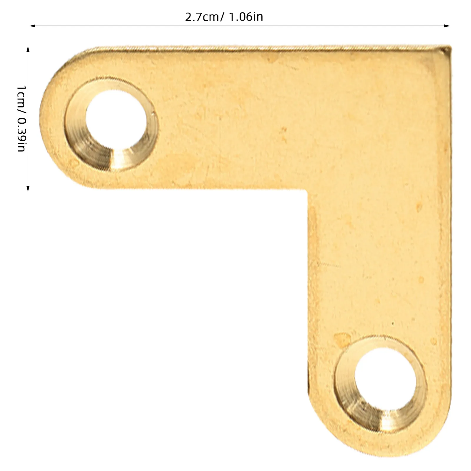8Pcs Small Copper L Bracket Corner Brace Set Flat Profile Right Angle Metal Bracket for Picture Frame Cabinet Table Bed Joint