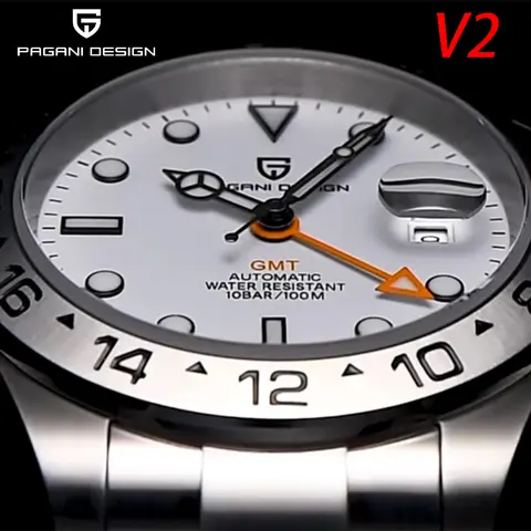 PAGANI DESIGN 2025New V2 GMT Automatic Machinery Men Watch PD1682 sapphire crystal 10Bar Waterproof StainlessSteel pagani design
