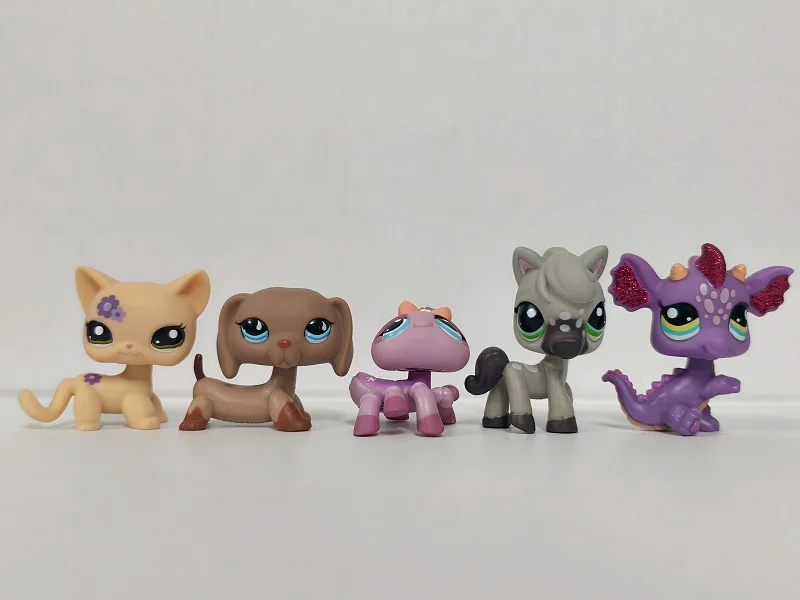 5 шт./лот LPS фигурка кошки, лошади, паука # 1962 # Мини-автомагазин 518, детская игрушка