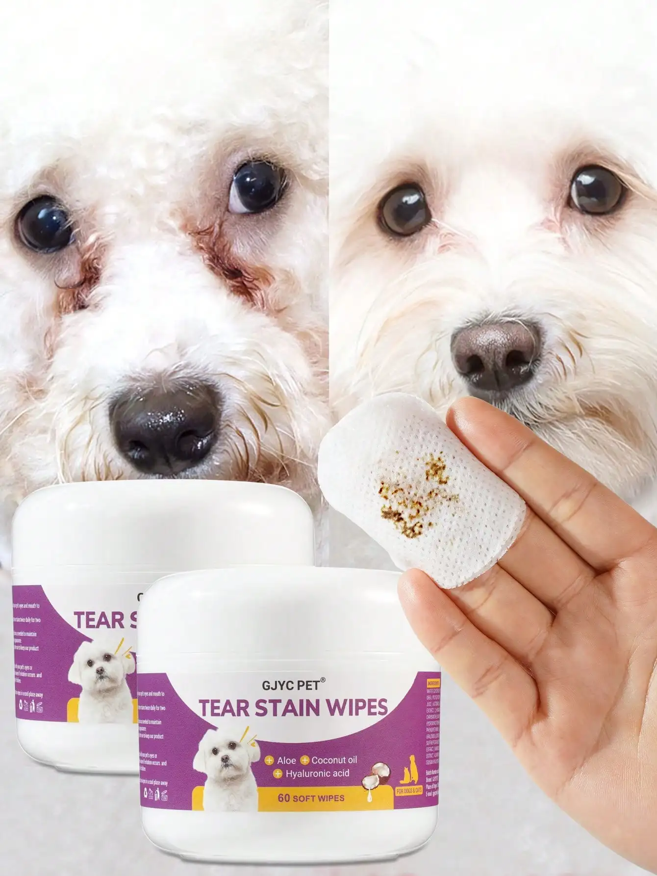 

Gentle Pet Eye Wipes Effective Tear Stain Remover Daily Eye Care Cleaning Wipes