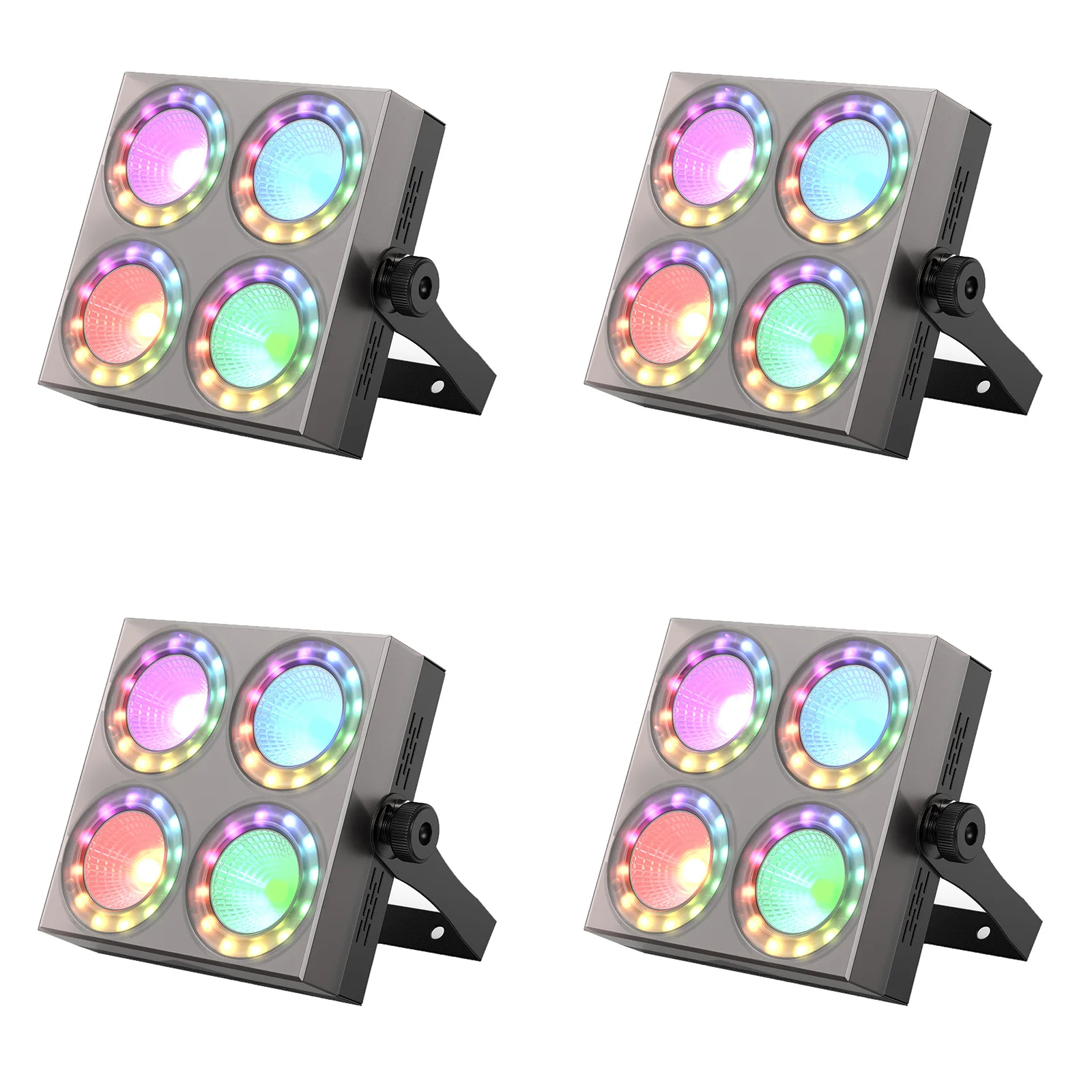 

U'King 4 шт., 80 Вт, RGBW, светодиодный светильник Par для мытья, активируемый звуком, 4-глазный светильник для аудитории, DMX512, световой эффект для сцены, DJ, вечеринки, свадьбы