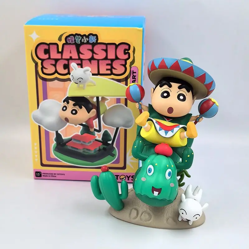 6 pezzi Crayon Shin Chan Action Figure Cartoon giapponese Kawaii figurine da collezione film giocattolo periferico regali per bambini 8cm