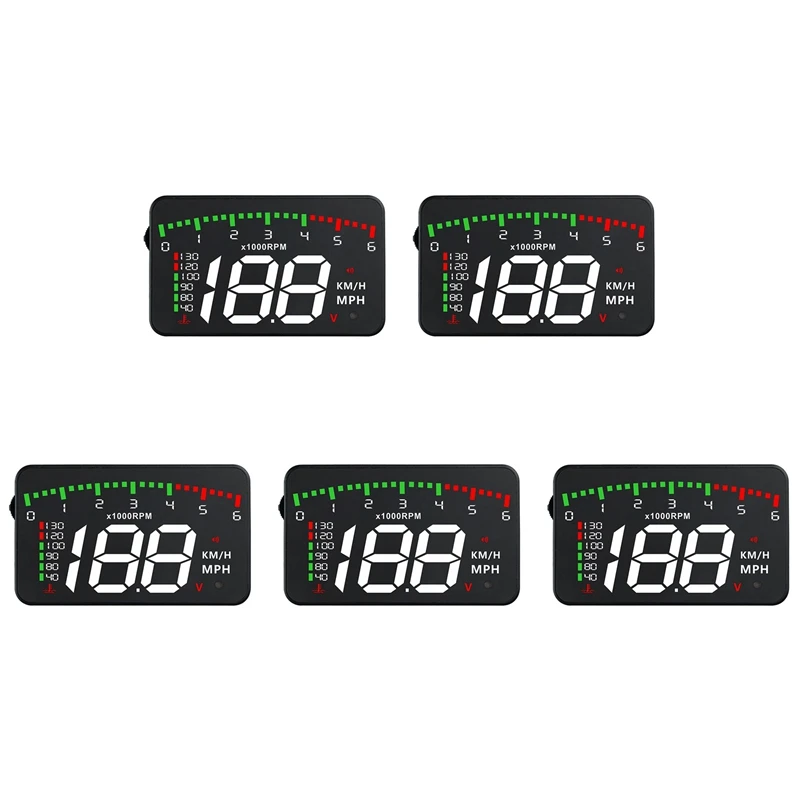

5X A900 Car HUD OBD RPM Meter Head-Up Display Multi-Display Car Digital Speed Engine RPM Water Temperature-A82M
