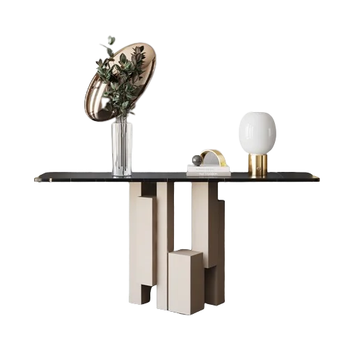 

PQF Stone Plate Console Corridor Entrance Entrance Cabinet a Long Narrow Table against the Wall