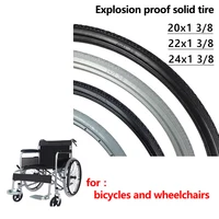 Neumático sólido a prueba de explosiones 20 22 24 pulgadas 22X1 3/8 20X1 3/8 24X1 3/8 para bicicletas, reemplazo de rueda trasera de silla de ruedas manual