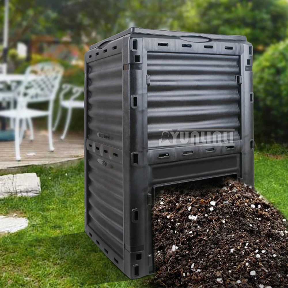 

300L Compost Bin Garden Courtyard Composting Box Leaves Organic Fertilizer Fermentation Tank Kitchen Garbage