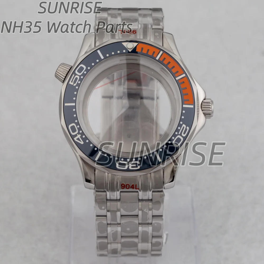 

41mm NH35 Case Bracelet Sapphire Glass for Seamaster 300 NH35 NH36 movement 31mm Dial Watch Case High Quality Waterproof Case