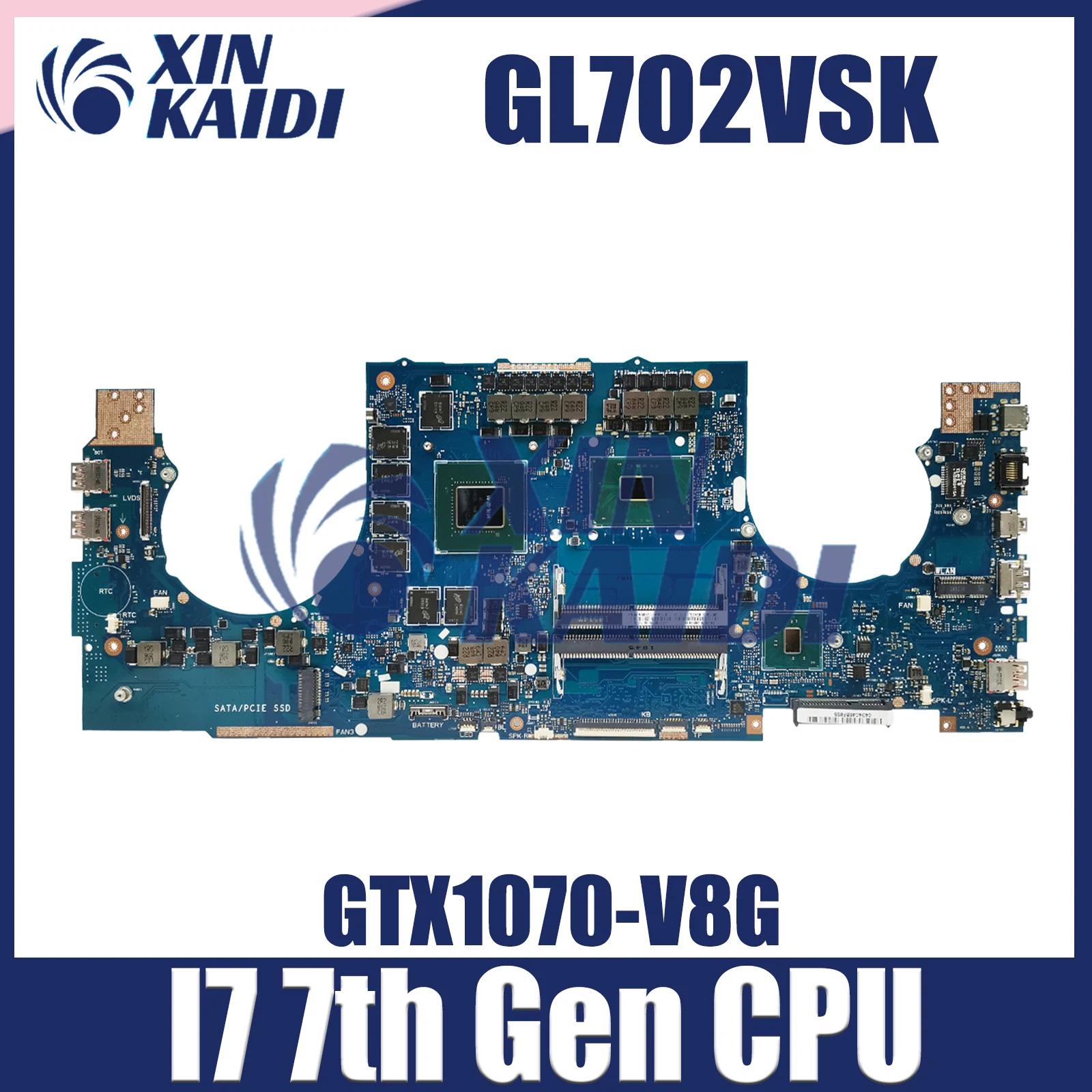 

GL702VS Notebook Mainboard For ASUS ROG GL702VSK S7VS Laptop Motherboard I7-7700HQ GTX1070-V8G Systemboard