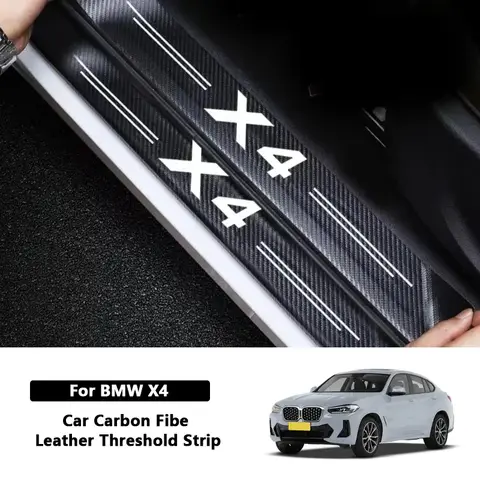 4/5개 카본 파이버 자동차 도어 스커프 플레이트 문턱 보호 스티커 필름 데칼 BMW X4 F32 자동차 내부 액세서리용