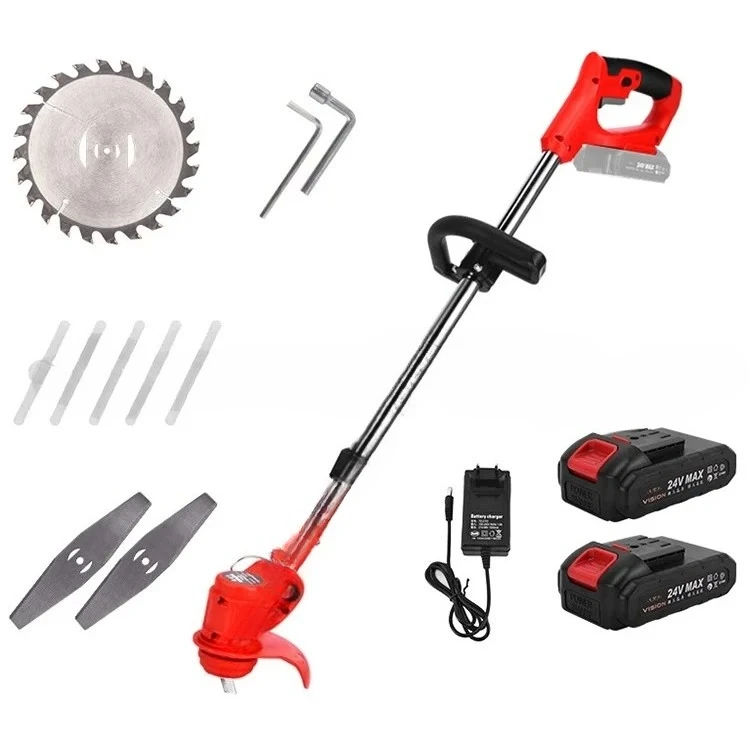 24V Electric Grass Trimmer Cordless Mower Hedge 800W Garden Trimmer Rechargeable Portable Trimming Tool