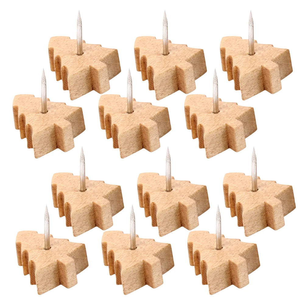 

80Pcs Wood Tree Pattern Thumb Tacks Decorative Push Pins for Cork Board Photo Wall Office Calendar Pins for Cork Board