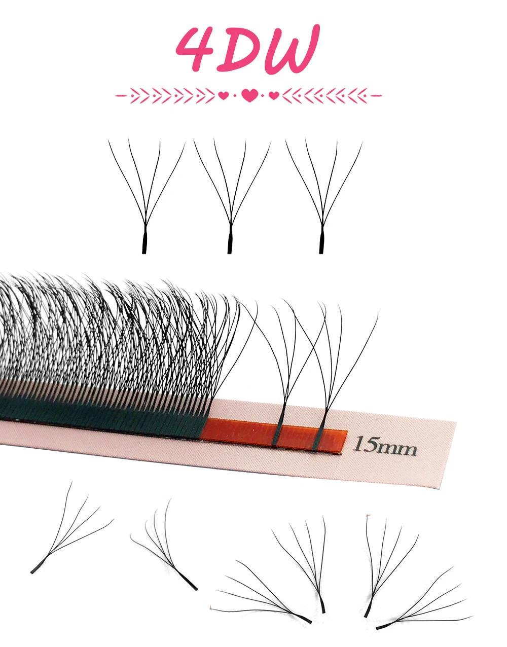 Goddess W-förmige Bloom 3D 4D 5D 6D 7D 8D Automatisch blühende vorgefertigte Fächerwimpernverlängerungen, natürlich weiche YY Einzelwimpern – Detail 5