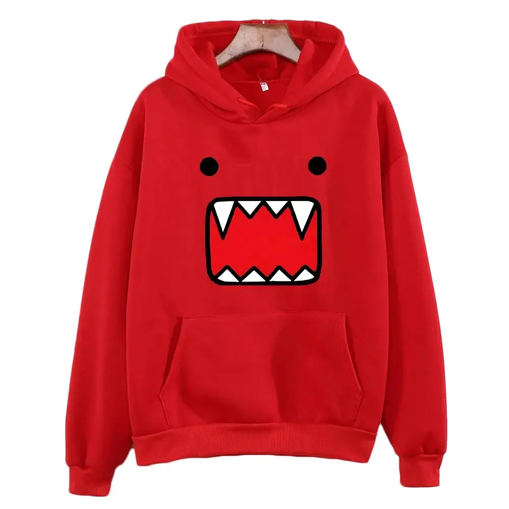 Stilvoller Herren-Hoodie für Herbst/Winter – Domo-kun-Print, warmes Fleece-Futter, Streetwear, amerikanischer Gothic- und Hip-Hop-Stil, Herren-Hoodie – Detail 5