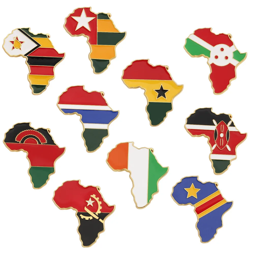 

1 Set World Map Brooch African Map Angola Ghana Kenya Brooch Creative and Personalized Badge Toys Anime Cartoon Y2k Fashion