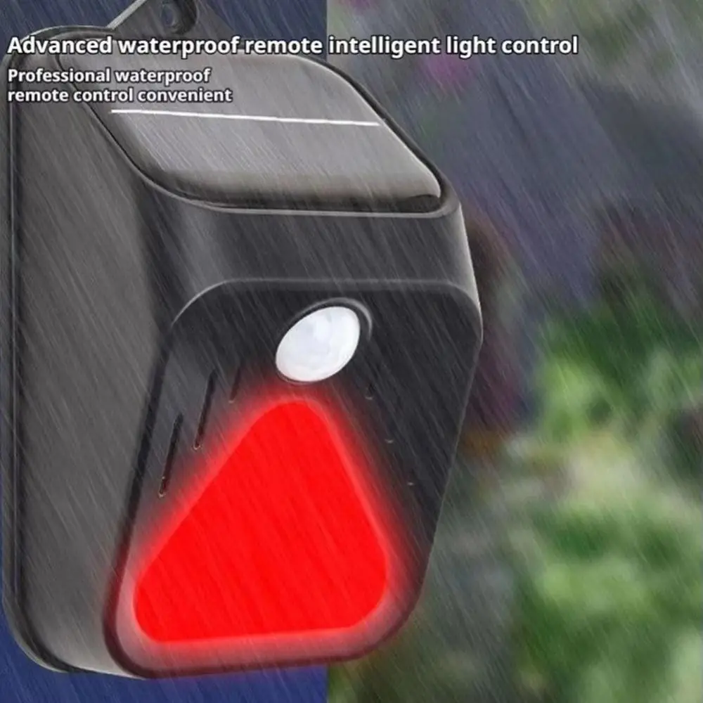 Waterproof Solar Alarm Light Solar Powered Strobe Function Motion Sensor Alarm High Decibel Sound Intelligent Sensing