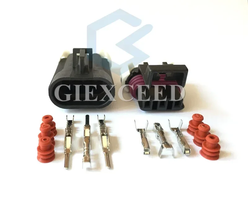 

2 Sets 3 Pin AC Assembly 1212961 / 12129615 12110293 Metri-Pack 150 Auto Wire Connector Front Lamp Light Socket For CHEVROLET