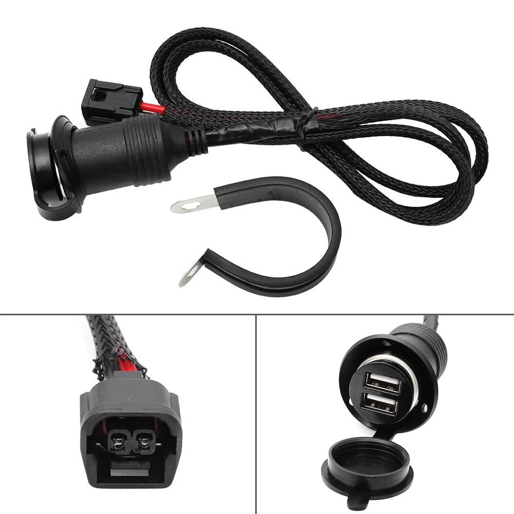 For Honda CRF300L CRF250L 2017 2018 2019 2020 2021 2022 Rally Dual USB Accessory Outlet Socket Power Port-17on