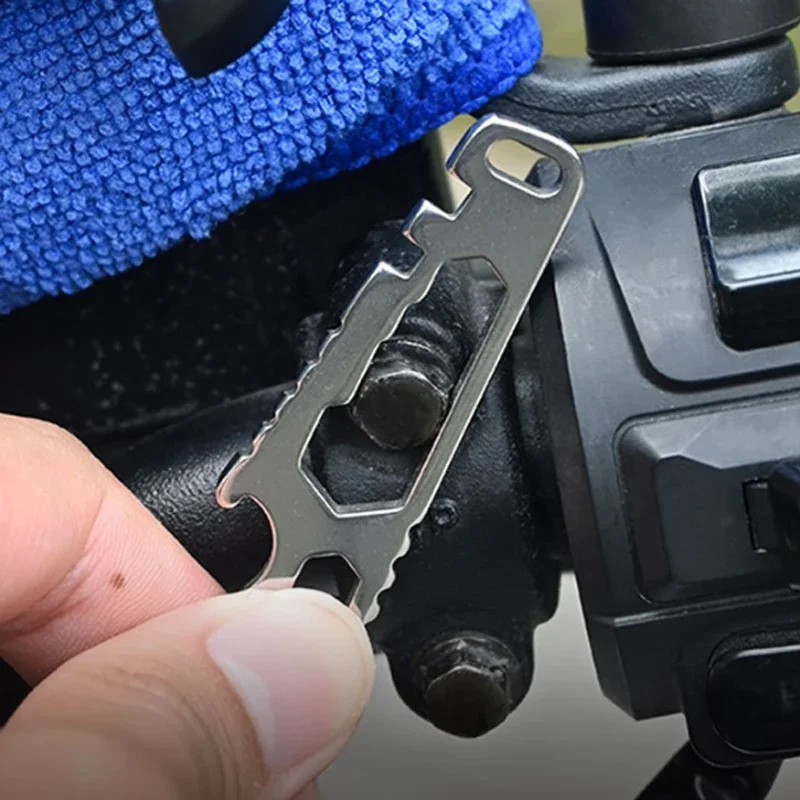 НОВАЯ МИНИ-многофункциональная монтировка из нержавеющей стали, новый мини-шестигранный ключ EDC, открывалка для бутылок, портативный инструмент для ремонта уличного велосипеда