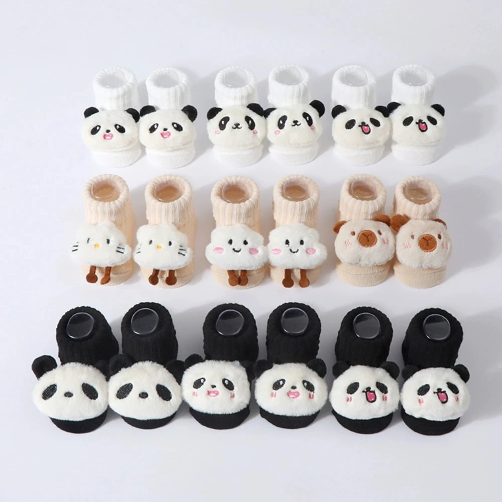 3 Pairs/Set Newborn Cotton Cute Animal Baby Socks Cartoon Infant Cute Soft Cotton Baby Socks Shoes 0-6 Month Baby Accessories