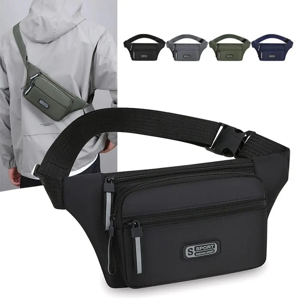 Large-capacity Men Waist Bag Casual Nylon Anti-theft Chest Bag Outdoor Travel Waterproof Sports Mobile Phone Bag