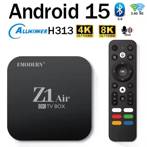 Z1 Air Android 15 Smart TV BOX Allwinner H313 Quad Core 4G 5G Wifi 8K 4K HDR10+ BT5.0 Voice remote IPTV Media Player Set Top Box