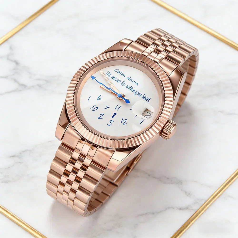 

Мужские часы из розового золота 36 мм/39 мм с механизмом NH35, сапфировым стеклом, корпусом из нержавеющей стали, водонепроницаемые.