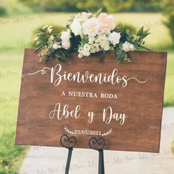 Wedding Welcome Mirror Board Sticker Spanish Pattern Custom Any Texts Vinyl Decal Art Wedding Party Welcome Sign Stickers Decor